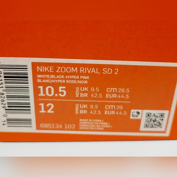 Nike Zoom Rival SD 2 Track Throwing Shoes Men 10.5 White/Black H-Pink 685134-102 - Picture 11 of 11